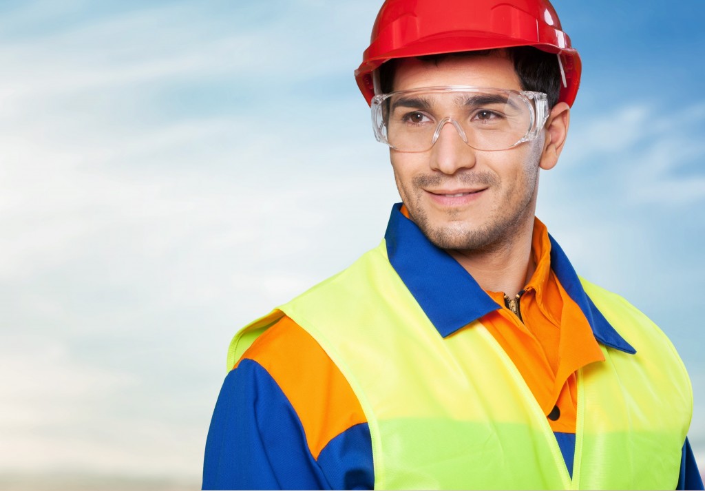 worker wearing protective gear for work