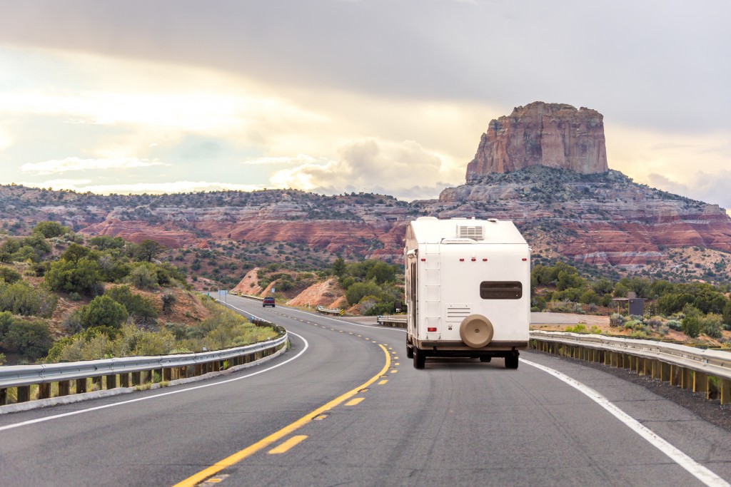 trailer driving along the highway
