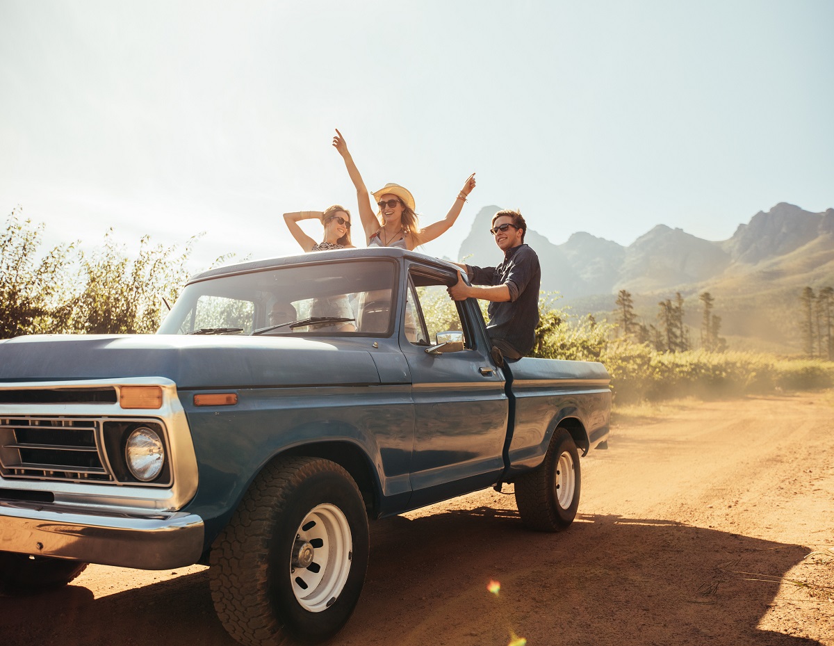 friends on a road trip