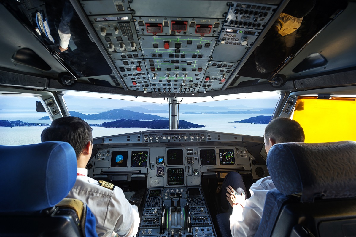 pilots in the cockpit