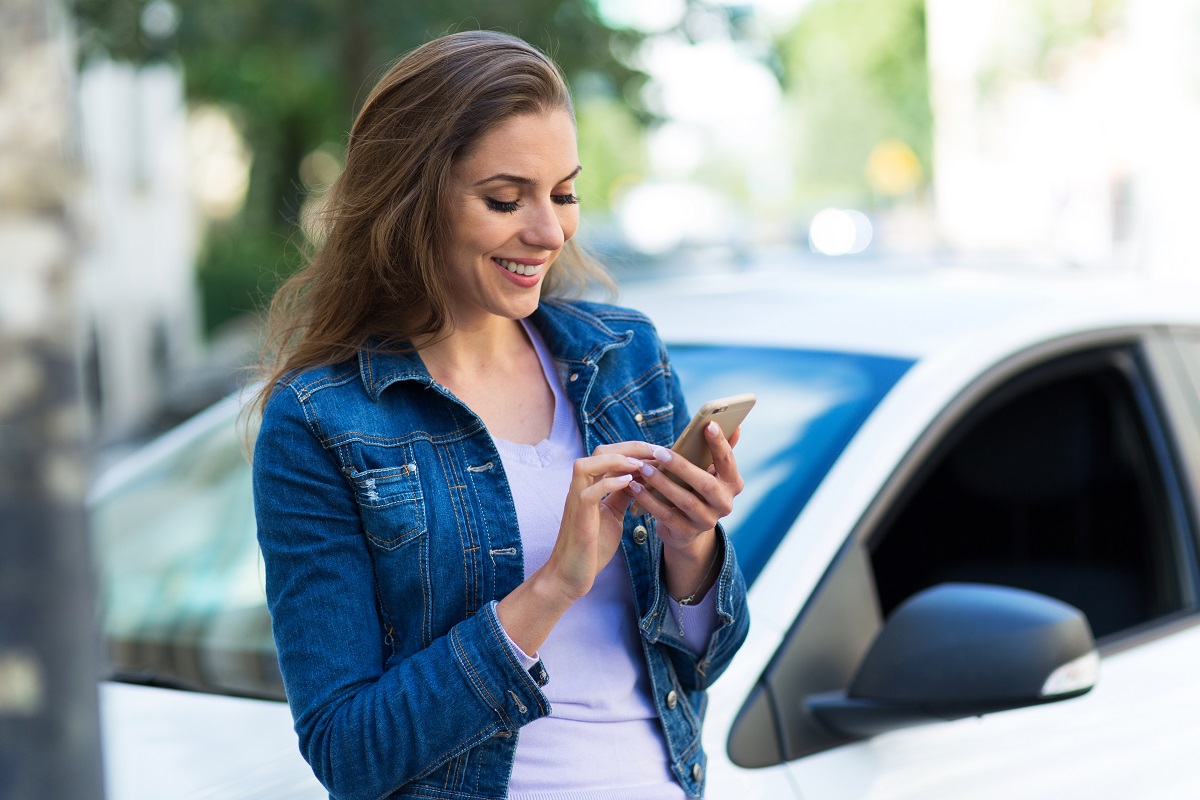 woman using phone