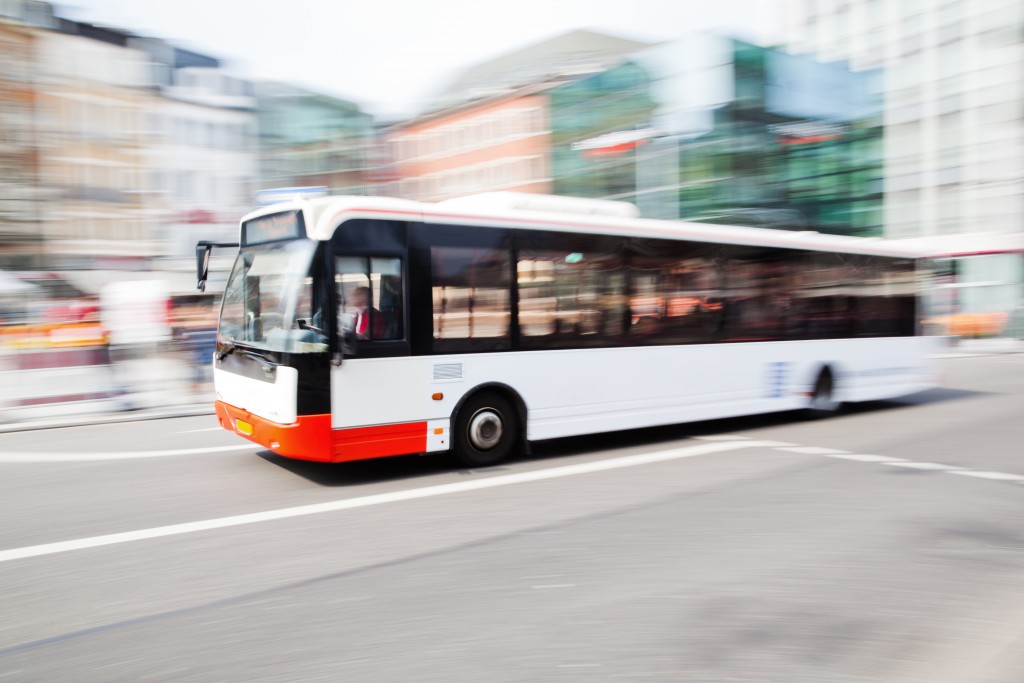 city bus on the road