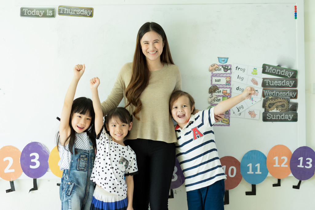 young students with teacher